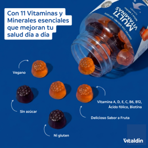 Gomitas de Multivitaminas sin Azúcar para Adultos | Vitaldin 2