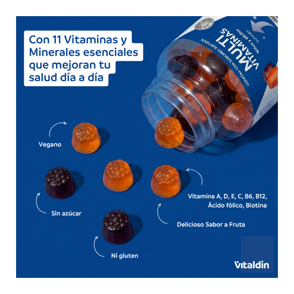 Gomitas de Multivitaminas sin Azúcar para Adultos | Vitaldin