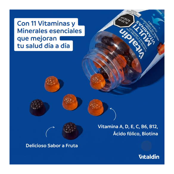 Gomitas Multivitamínicas para Adultos, 11 Vitaminas | Vitaldin