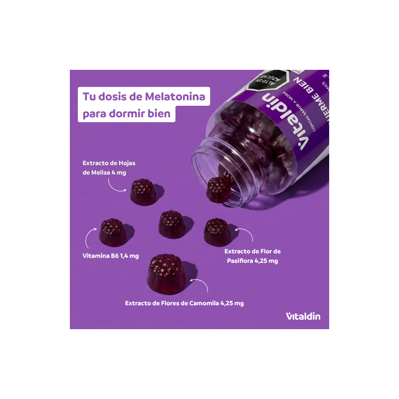 Gomitas de Melatonina con Vitamina B6 y Hierbas | Vitaldin