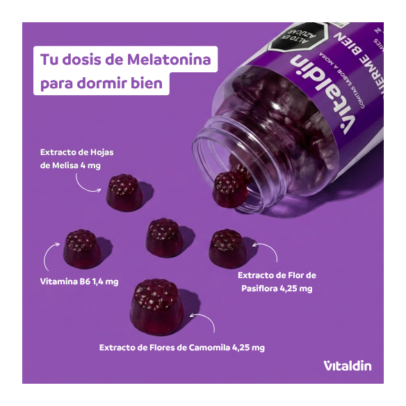 Gomitas de Melatonina con Vitamina B6 y Hierbas | Vitaldin